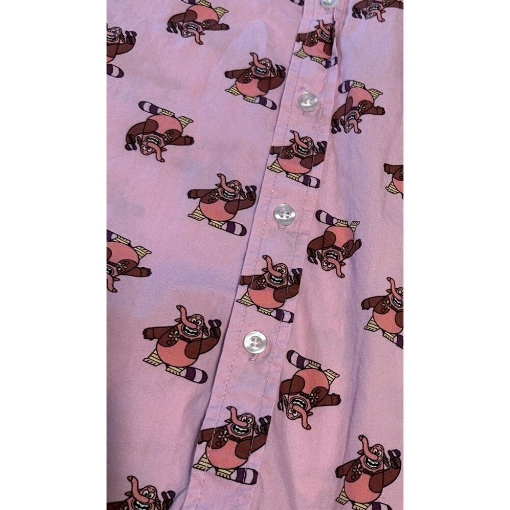 Disney Parks Men’s Small Bing Bong Inside Out Pink Button UpCamp Shirt